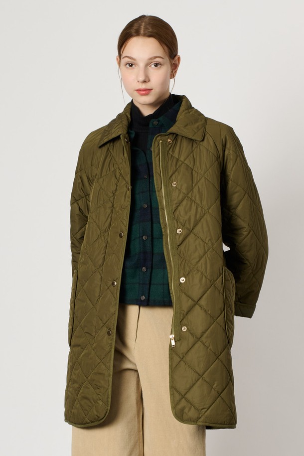 BCBG - 패딩 - [24WT] 퀼티드 패딩 점퍼 - KHAKI B4W9R12545