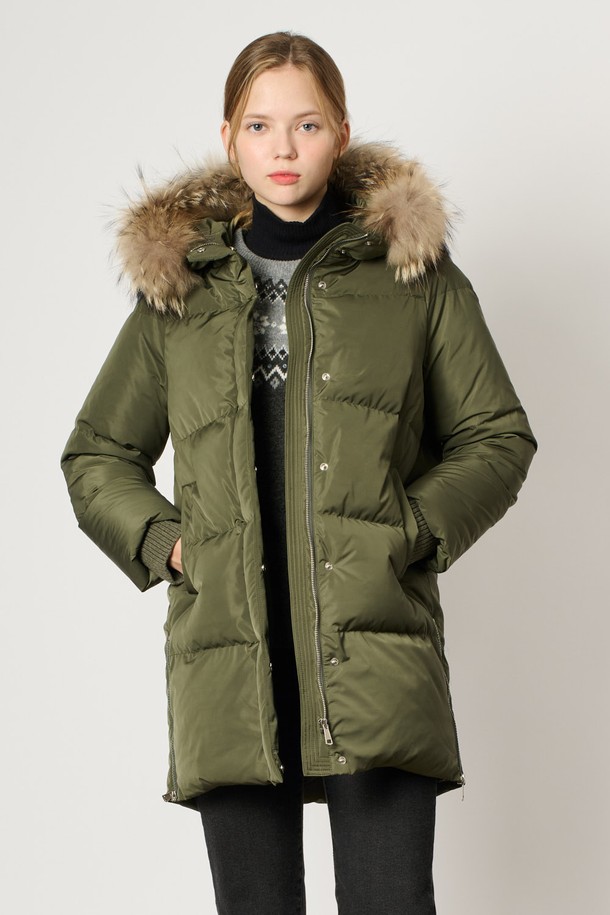 BCBG - 패딩 - [24WT] 라쿤 퍼 넥 다운 - KHAKI B4WAF84282