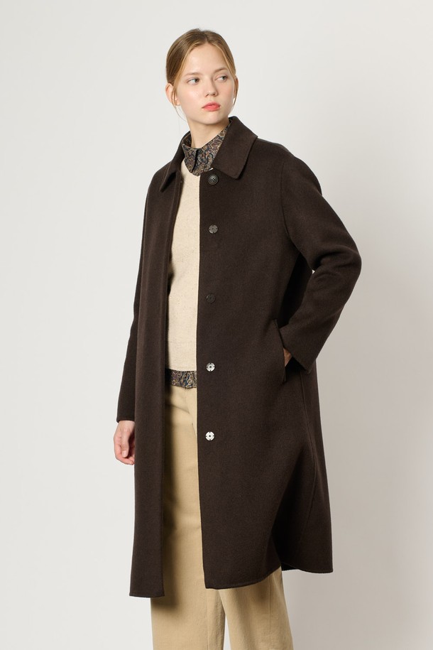 BCBG - 코트 - [24WT] 캐시미어 코트 - DARK BROWN B4WAH82075