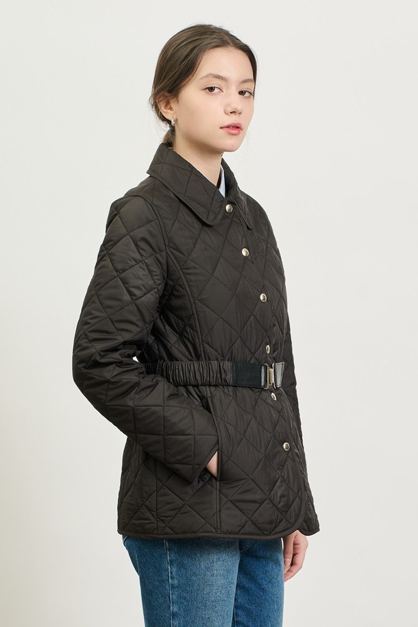 BCBG - 점퍼 - [25SP] 벨티드 퀼팅 점퍼 - BLACK B5S1R10399