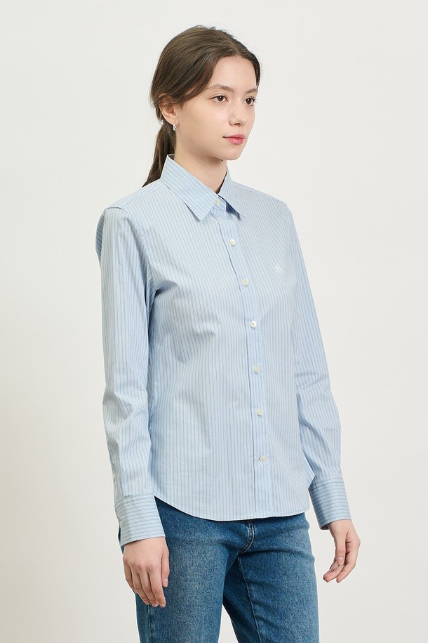 BCBG - 셔츠 - [25SP] 로고자수 스트라이프 셔츠 - LIGHT BLUE B5S1B40651