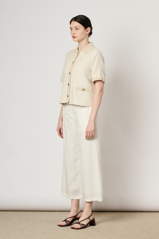 BCBG - 자켓 - [24SU]트위드 카라 자켓 - Light Beige B4M4J12171