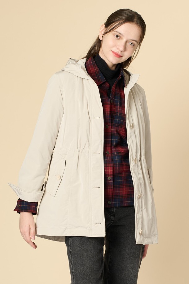 BCBG - 점퍼 - [24WT]드로우스트링 후드 점퍼 - LIGHT BEIGE B4W9R13271