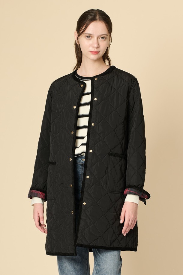 BCBG - 점퍼 - [24WT]라운드 퀼팅 점퍼 - BLACK B4W9R13199