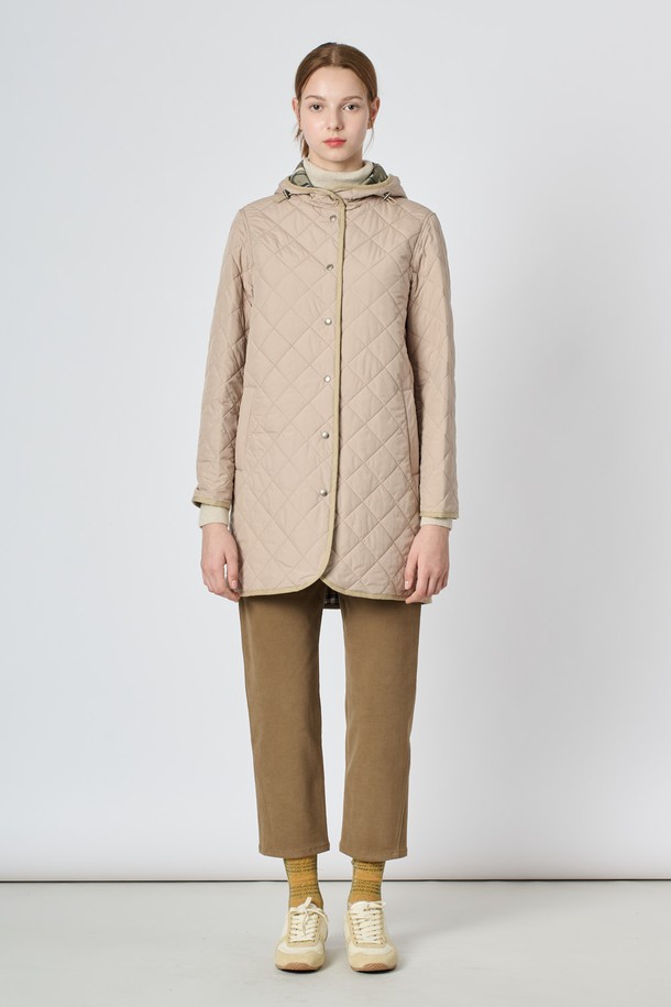 BCBG - 점퍼 - [24WT] 후드 퀼팅 점퍼 - M BEIGE B4W9R17072