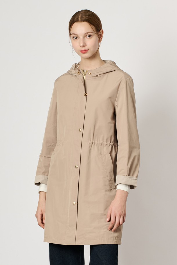 BCBG - 점퍼 - [24FA] 후드 스트링 점퍼 - M BEIGE B4F8R15072