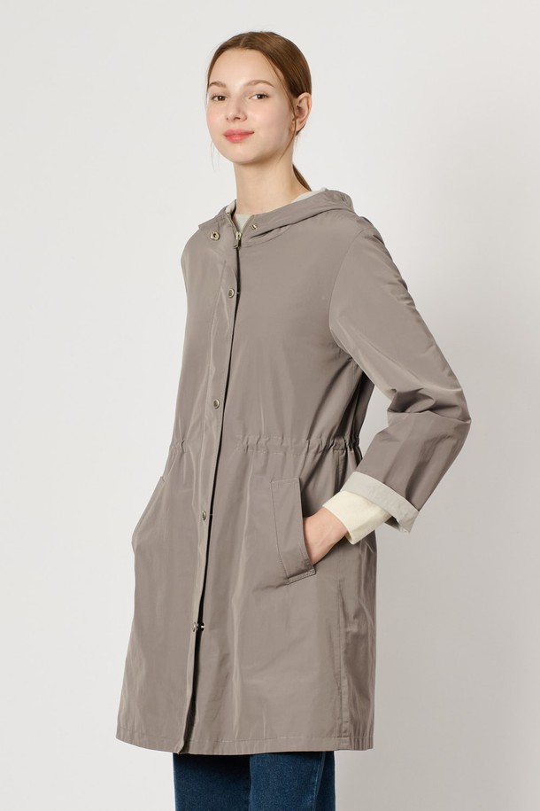 BCBG - 점퍼 - [24FA] 후드 스트링 점퍼 - DARK GRAY B4F8R15017