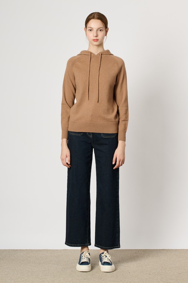 BCBG - 스웨터 - [24WT] 울 캐시 블랜딩 후드 니트 탑 - CAMEL B4W9K40280