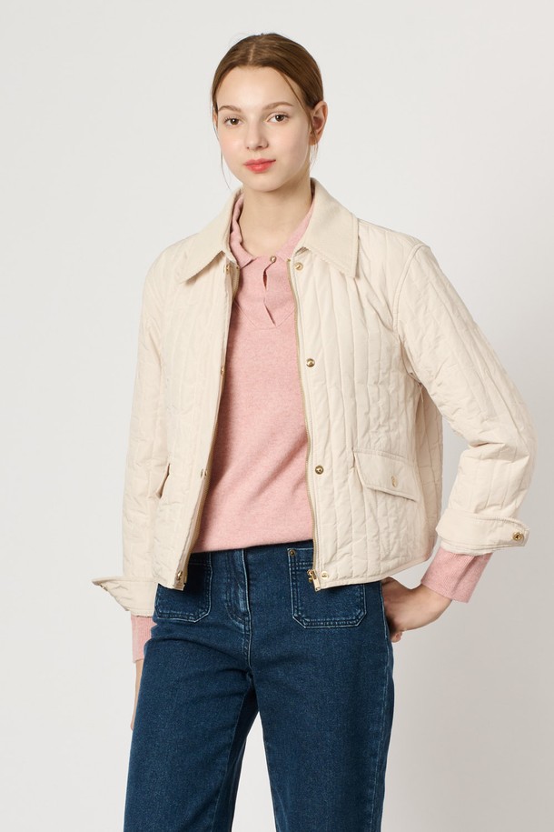 BCBG - 패딩 - [24WT] 라이트 퀼팅 점퍼 - CREAM B4W9R13314