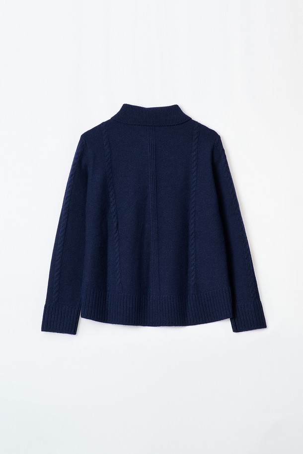 BCBG - 가디건 - [24WT] 캐시 카라 니트 가디건 - NAVY B4W9K10855