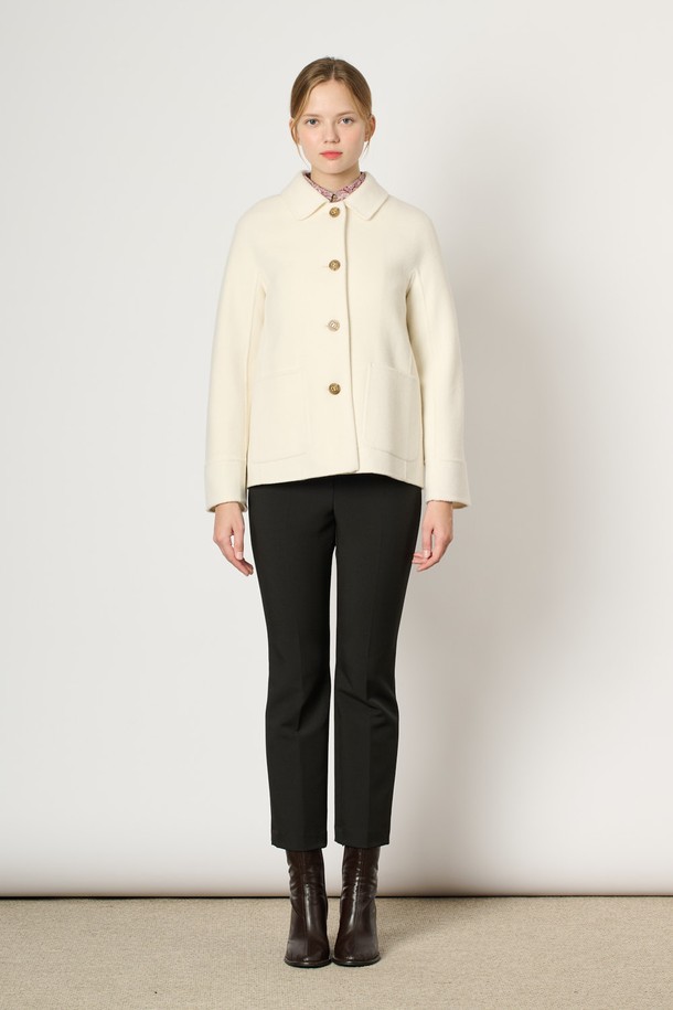 BCBG - 자켓 - [24WT] 울 핸드메이드 카라 자켓 - IVORY B4W9J12013