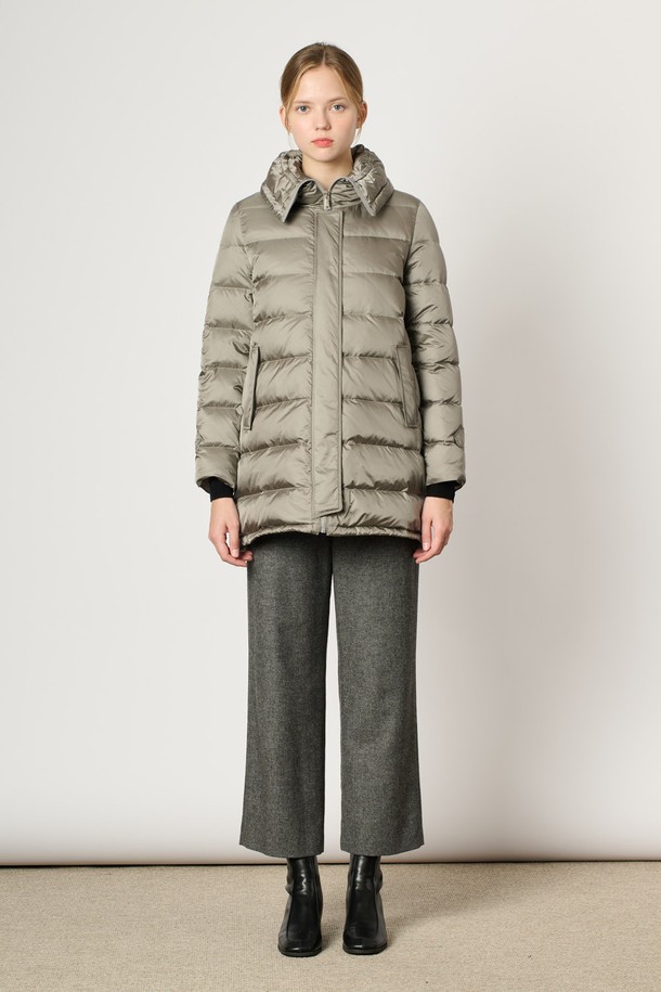 BCBG - 패딩 - [24WT] 카라 넥 롱 다운 - M GRAY B4WAF82516