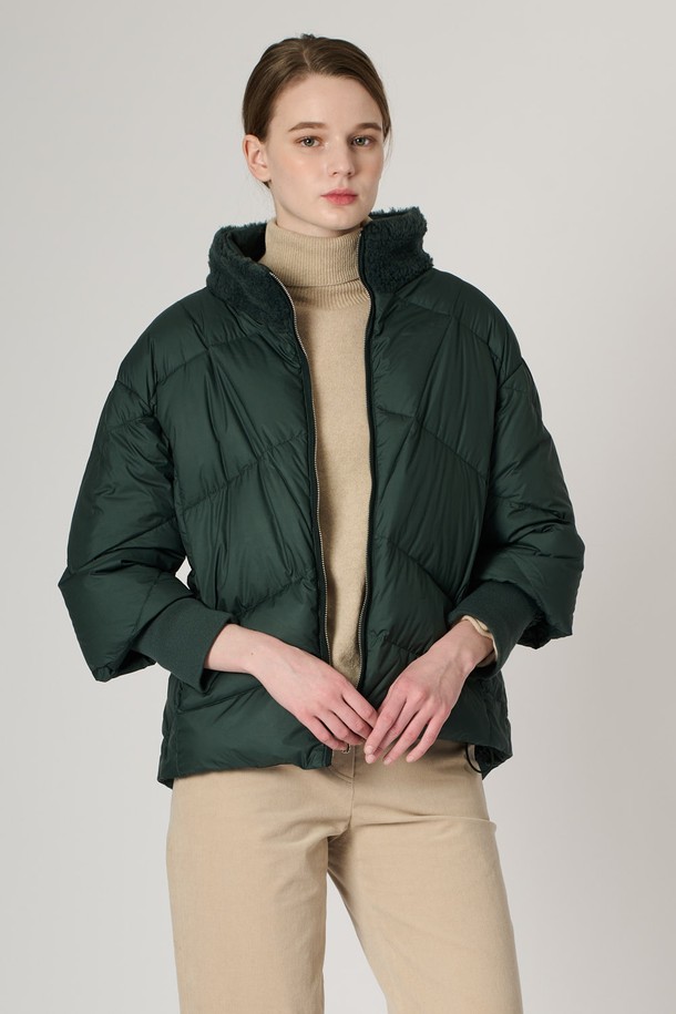 BCBG - 패딩 - [24WT] 양모블록 덕다운 - DARK GREEN B5S1G87543