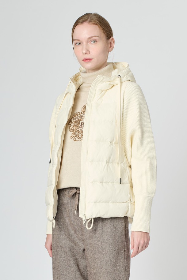 BCBG - 패딩 - [24WT] 니트블록 덕다운 - IVORY B5S1G88013