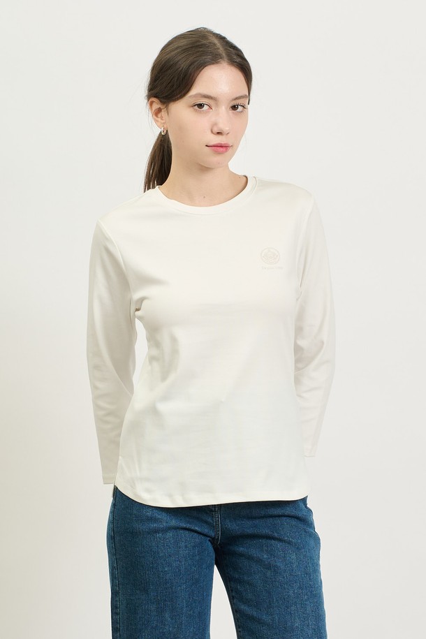 BCBG -  - [25SP] 크라운 프린트 티셔츠 - WHITE B5S1X41010