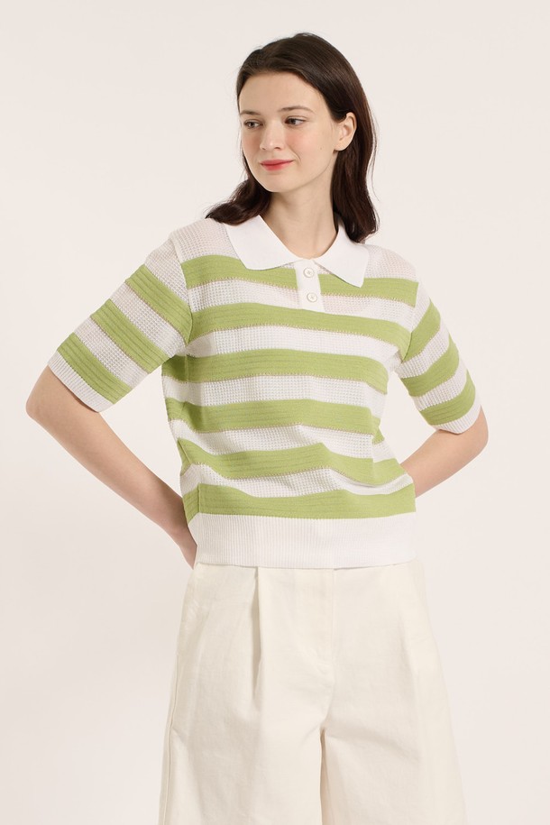 BCBG - 스웨터 - [25SM] 티에리 단가라 풀오버 - MINT B5B4K48238
