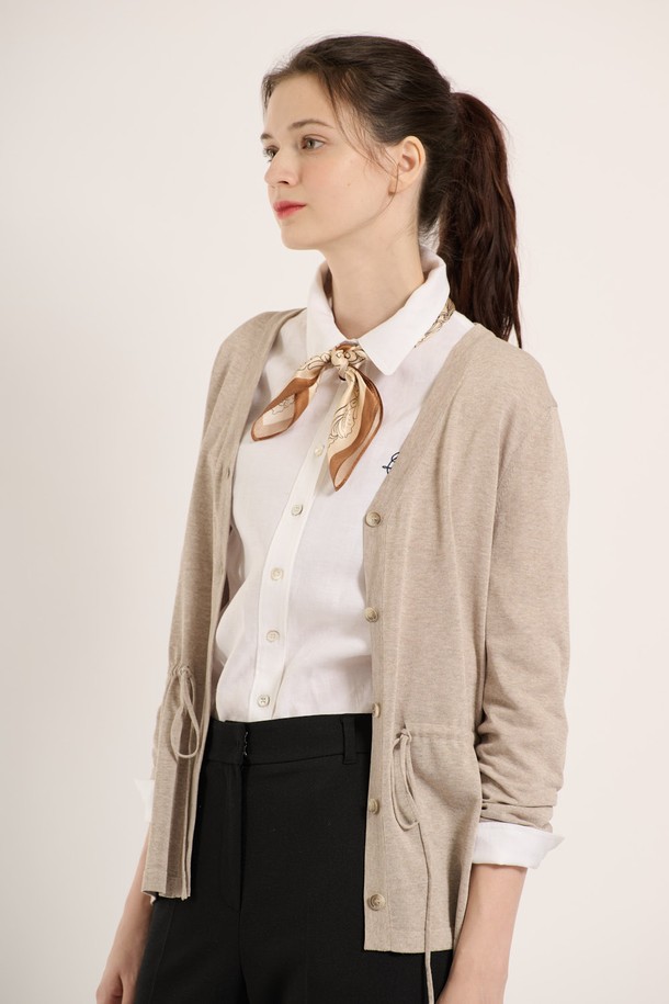 BCBG - 가디건 - [25SM] 웨이스트 스트링 가디건 - M BEIGE B5B4K11472