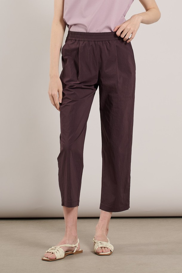 ALL&SUNDRY - 롱/미디팬츠 - [25SU] 밴딩 베기팬츠 - DARK PURPLE A5M3P37664