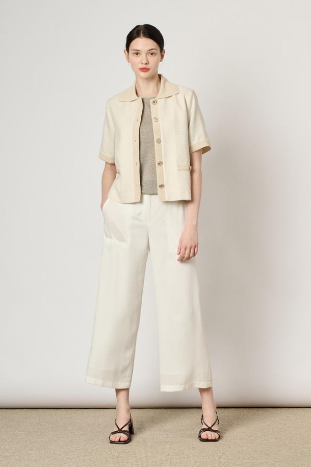 BCBG - 자켓 - [24SU]트위드 카라 자켓 - Light Beige B4M4J12171