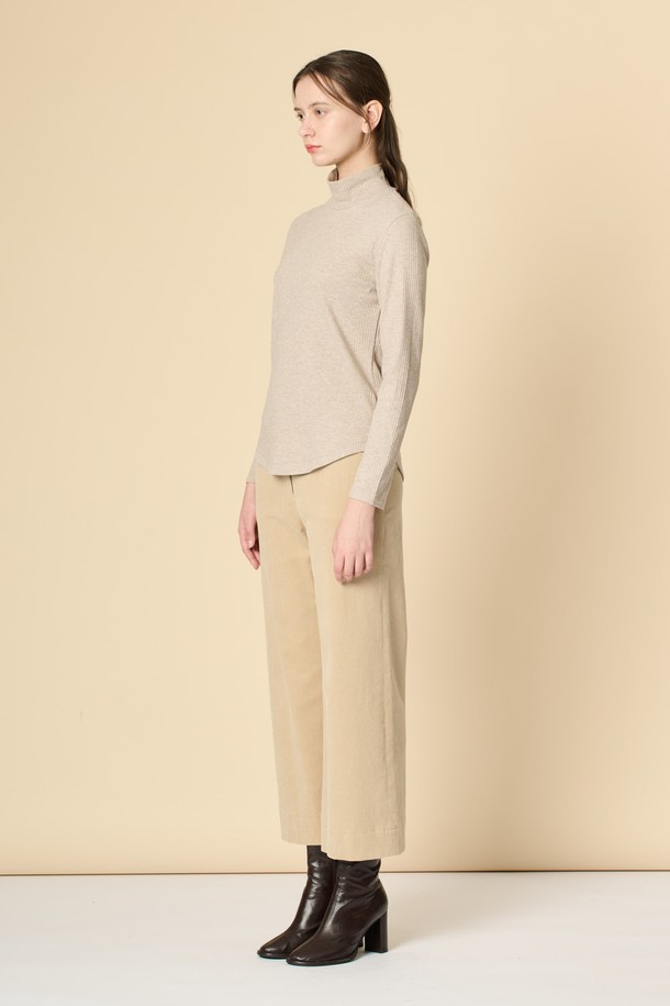 BCBG - 긴소매 티셔츠 - [24WT] 베이직 터들 티셔츠 - M BEIGE B4W9X40172