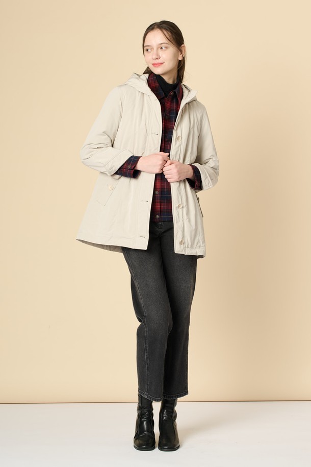 BCBG - 점퍼 - [24WT]드로우스트링 후드 점퍼 - LIGHT BEIGE B4W9R13271