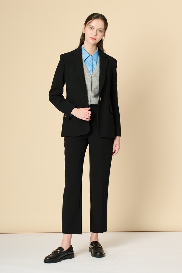 BCBG - 자켓 - [24WT]울 블랜디드 자켓 - BLACK B4W9J10599