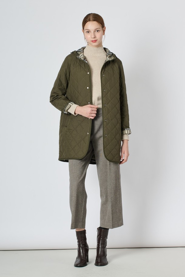 BCBG - 점퍼 - [24WT] 후드 퀼팅 점퍼 - KHAKI B4W9R17045