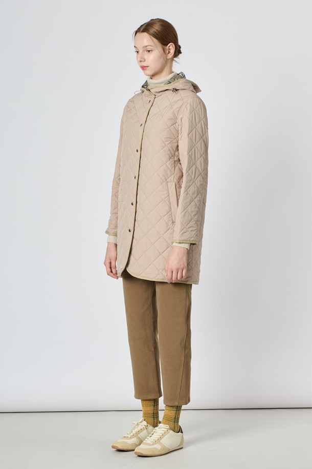 BCBG - 점퍼 - [24WT] 후드 퀼팅 점퍼 - M BEIGE B4W9R17072