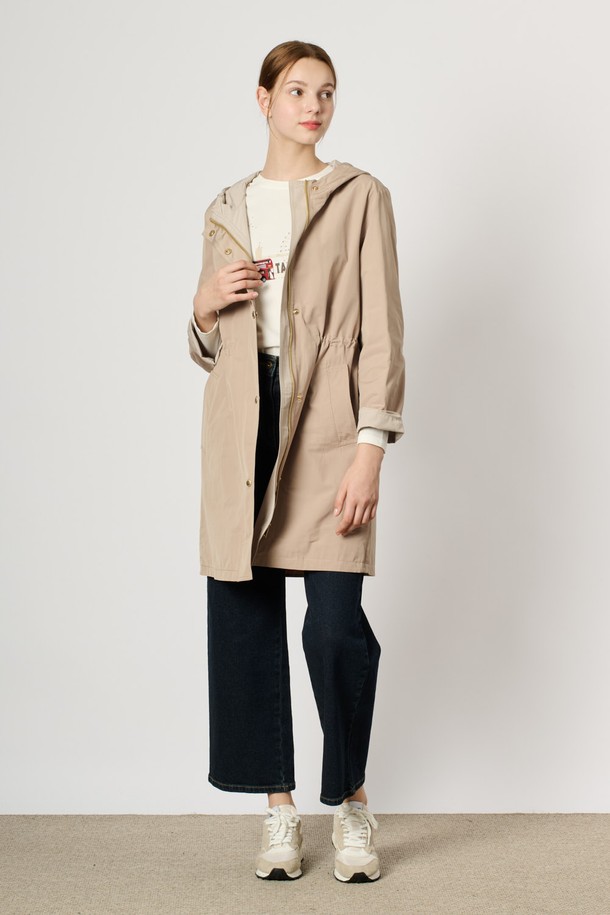 BCBG - 점퍼 - [24FA] 후드 스트링 점퍼 - M BEIGE B4F8R15072