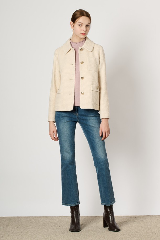 BCBG - 자켓 - [24WT] 소프트 트위드 자켓 - LIGHT BEIGE B4W9J11371