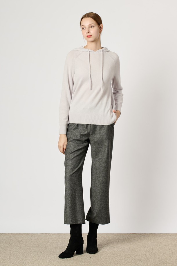 BCBG - 스웨터 - [24WT] 울 캐시 블랜딩 후드 니트 탑 - LIGHT GRAY B4W9K40215