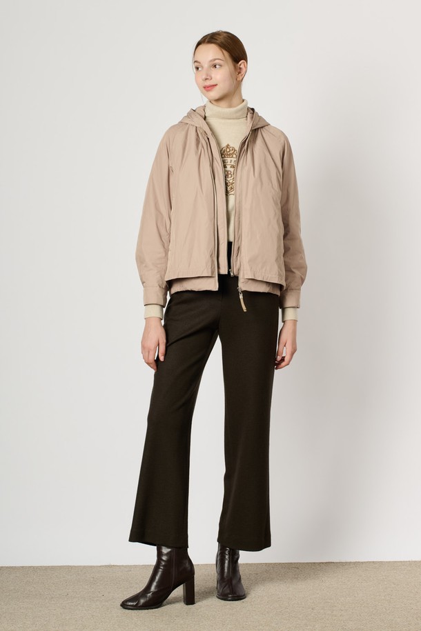 BCBG - 패딩 - [24WT] 후드 집업 더블 점퍼 - M BEIGE B4W9R15072