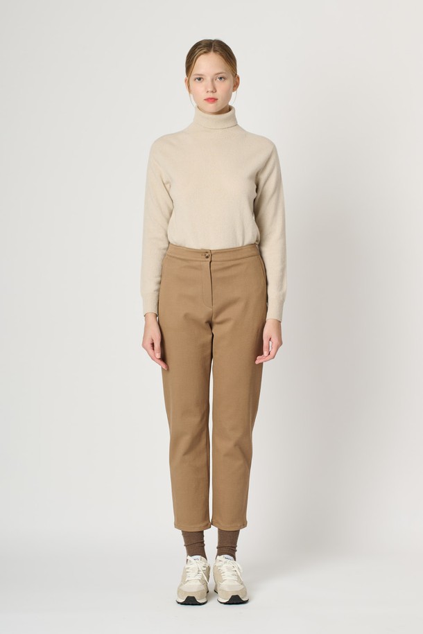 BCBG - 롱/미디팬츠 - [24WT] 백밴딩 테이퍼드 팬츠 - M BEIGE B4WBP38272