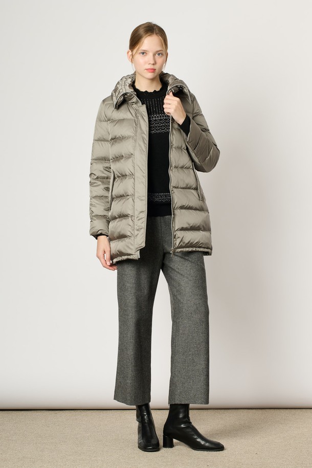 BCBG - 패딩 - [24WT] 카라 넥 롱 다운 - M GRAY B4WAF82516