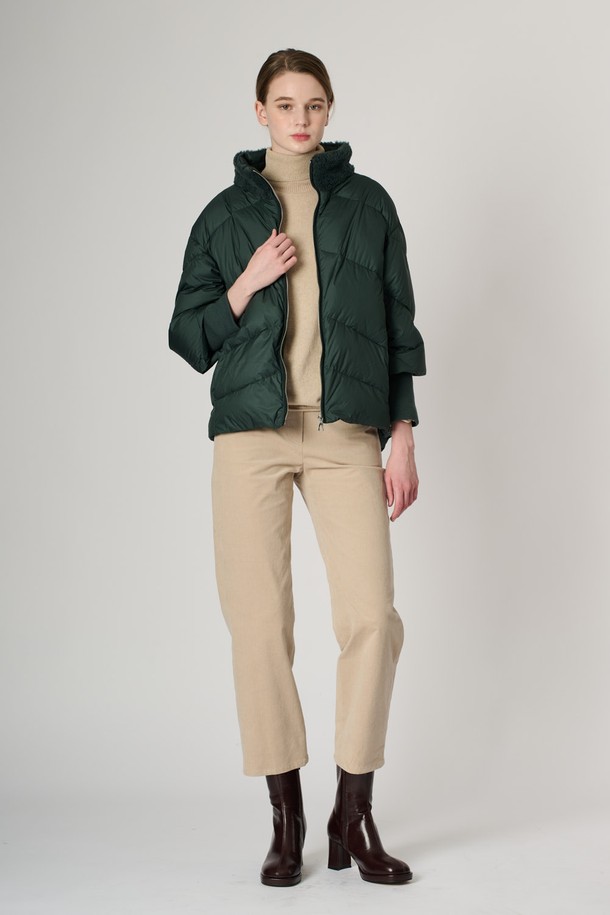 BCBG - 패딩 - [24WT] 양모블록 덕다운 - DARK GREEN B5S1G87543