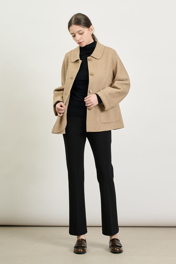 BCBG - 자켓 - [25SP] 울 핸드메이드 카라 자켓 - 2 - M BEIGE B5S1J11572