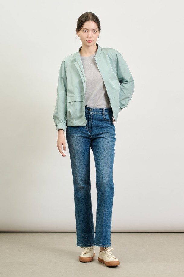 BCBG - 점퍼 - [25SP] 레글런 히든지퍼 점퍼 - MINT GREY B5S2R12039