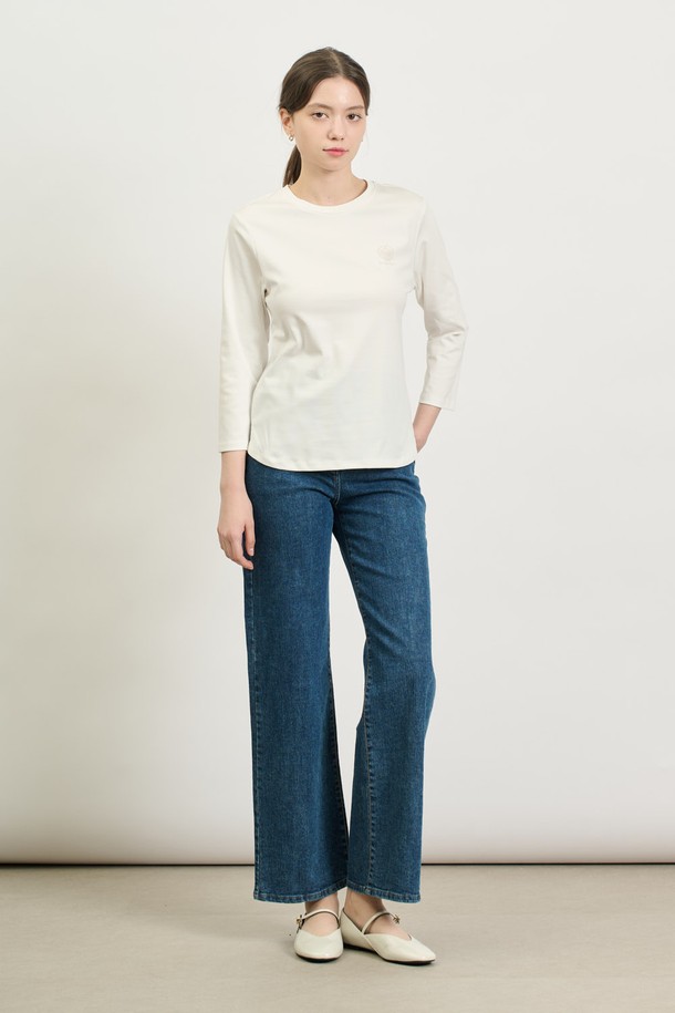 BCBG -  - [25SP] 크라운 프린트 티셔츠 - WHITE B5S1X41010