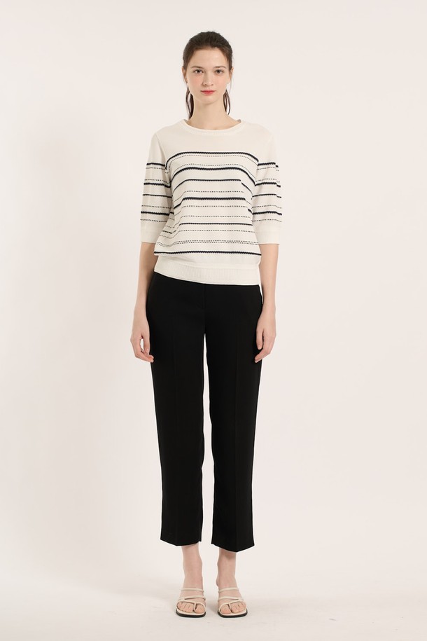 BCBG - 스웨터 - [25SM] 올솔트 단가라 풀오버 - IVORY B5B4K48113