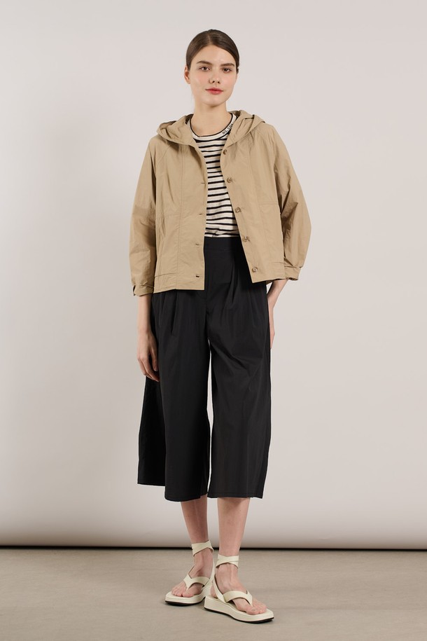 ALL&SUNDRY - 점퍼 - [25SU] 홑겹 크롭 후드 점퍼  - M BEIGE A5M3R17372