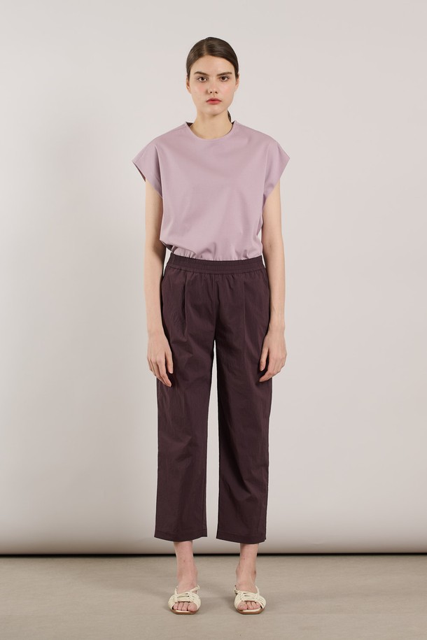 ALL&SUNDRY - 롱/미디팬츠 - [25SU] 밴딩 베기팬츠 - DARK PURPLE A5M3P37664