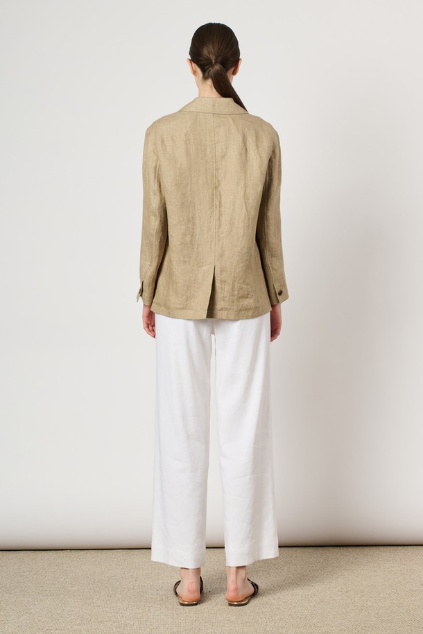 BCBG - 자켓 - [24SU]린넨 버튼 자켓 - M Beige B4M4J12572