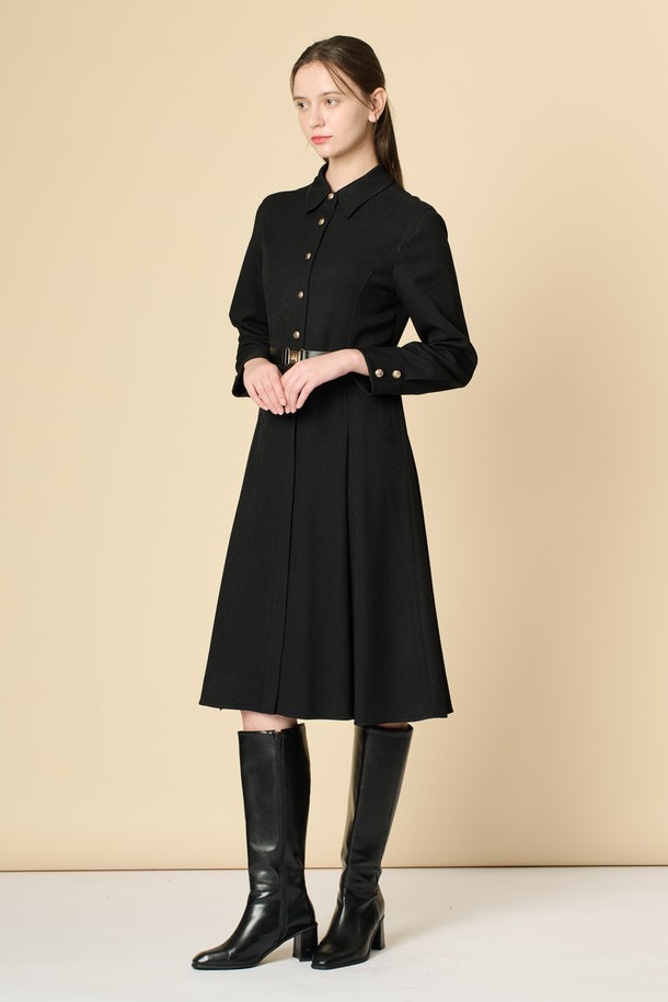 BCBG -  - [24WT]클래식 벨티드 원피스 - BLACK B4W9O60599