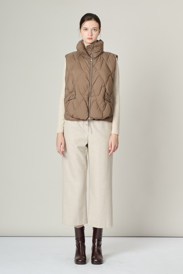 ALL&SUNDRY - 베스트 - [24WT]하이넥 구스 VEST - BROWN A4W9G87074