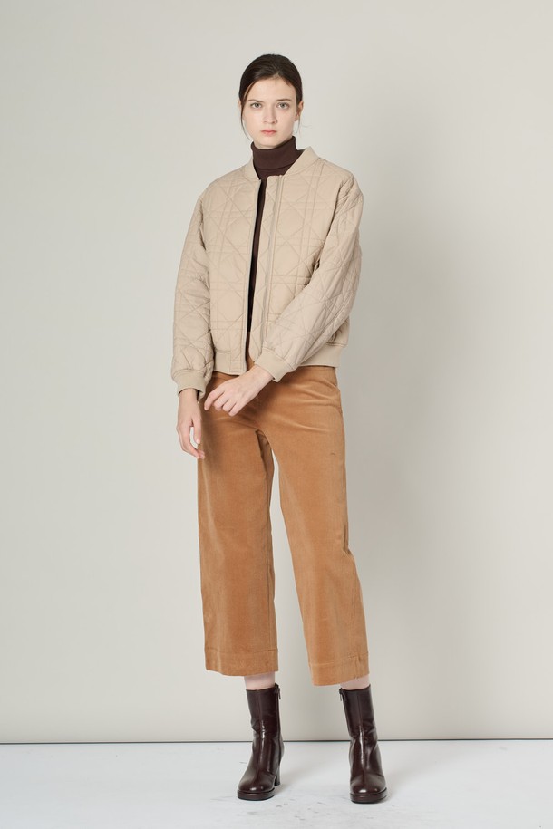 ALL&SUNDRY - 점퍼 - [24WT]보머 퀼팅 점퍼 - LIGHT BEIGE A4W9J11871