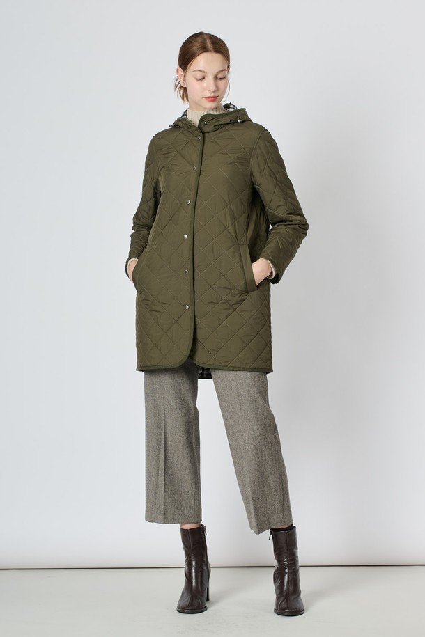 BCBG - 점퍼 - [24WT] 후드 퀼팅 점퍼 - KHAKI B4W9R17045