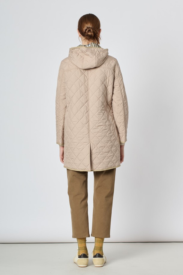 BCBG - 점퍼 - [24WT] 후드 퀼팅 점퍼 - M BEIGE B4W9R17072