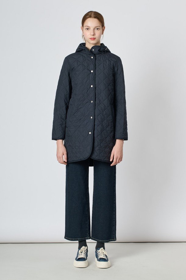 BCBG - 점퍼 - [24WT] 후드 퀼팅 점퍼 - DARK NAVY B4W9R17056