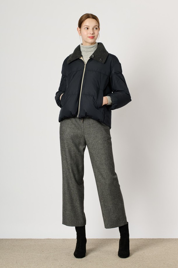 BCBG - 패딩 - [24WT] 디테처블 카라 구스 다운 - NAVY B4W9F80555