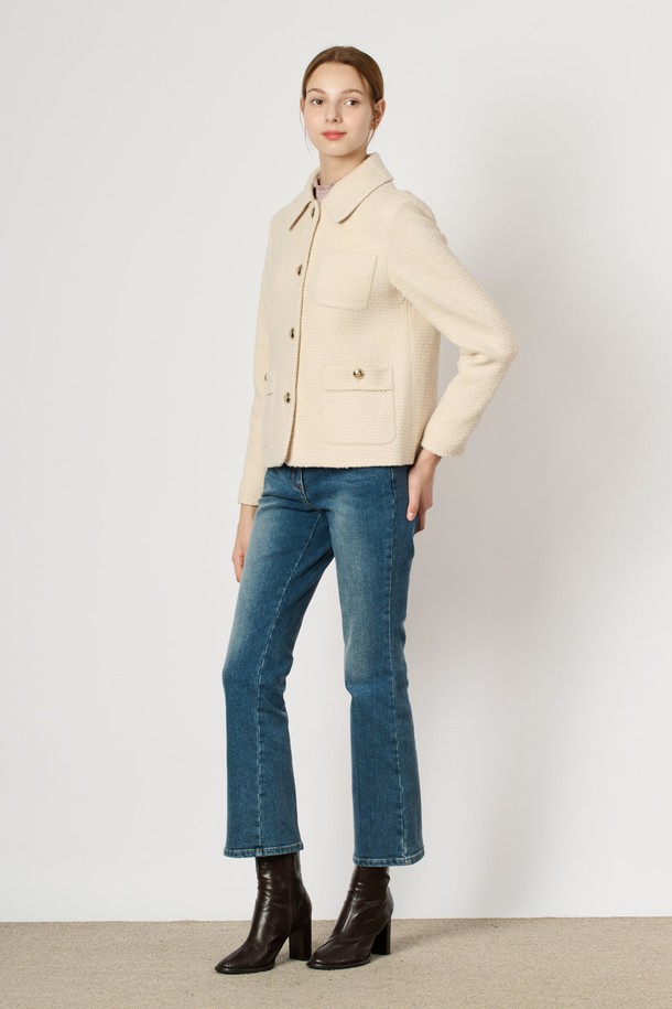 BCBG - 자켓 - [24WT] 소프트 트위드 자켓 - LIGHT BEIGE B4W9J11371